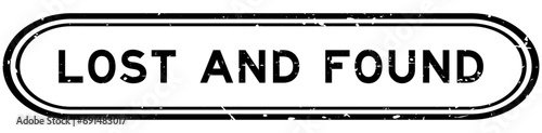 Grunge black lost and found word rubber seal stamp on white background