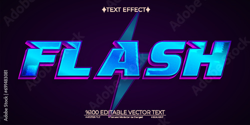 Blue Flash Editable Vector 3D Text Effect