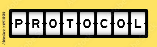 Black color in word protocol on slot banner with yellow color background