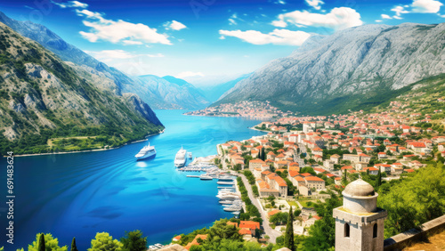 Kotor bay in Montenegro, Europe. photo