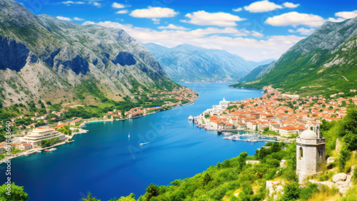 Bay of Kotor bay is one of the most beautiful places on Adriatic Sea. Montenegro, Europe.