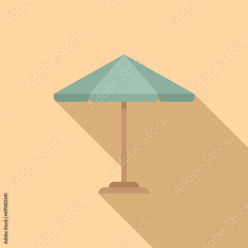 Outdoor parasol icon flat vector. Metal summer plan. Parasol patio