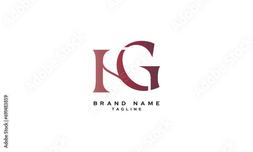HG  GH  Abstract initial monogram letter alphabet logo design