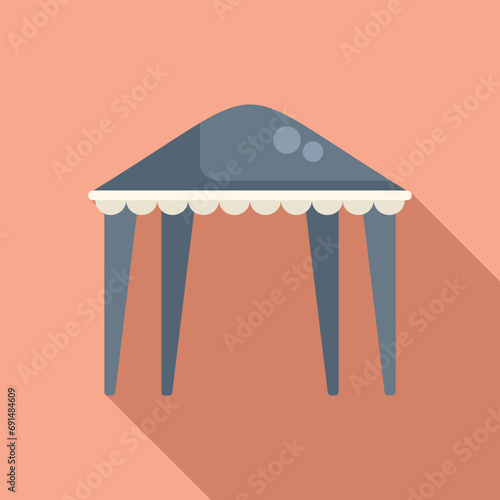 Outdoor house tent icon flat vector. Home exterior. Summer yard furniture