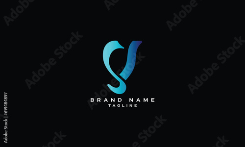 BY, YB, Abstract initial monogram letter alphabet logo design