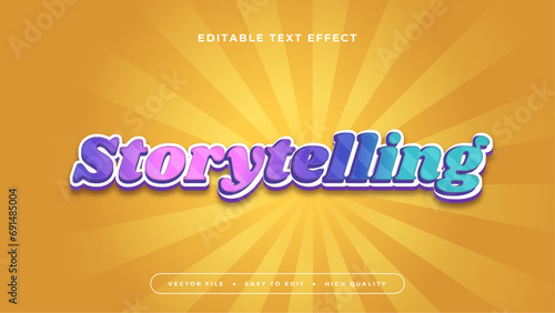 Colorful colourful storytelling 3d editable text effect - font style