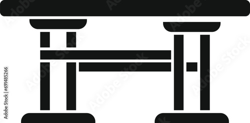 Table outdoor furniture icon simple vector. Table bench. Wooden project