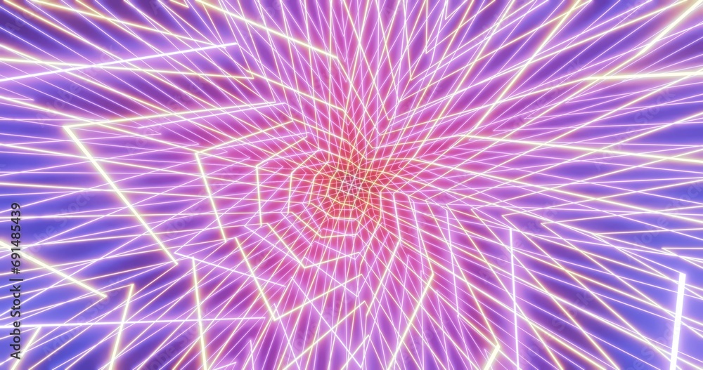 Abstract neon colored geometric image. Kaleidoscope of glowing lines. 3D rendering. Abstract neon colored geometric image. Kaleidoscope of glowing lines. 3D rendering.