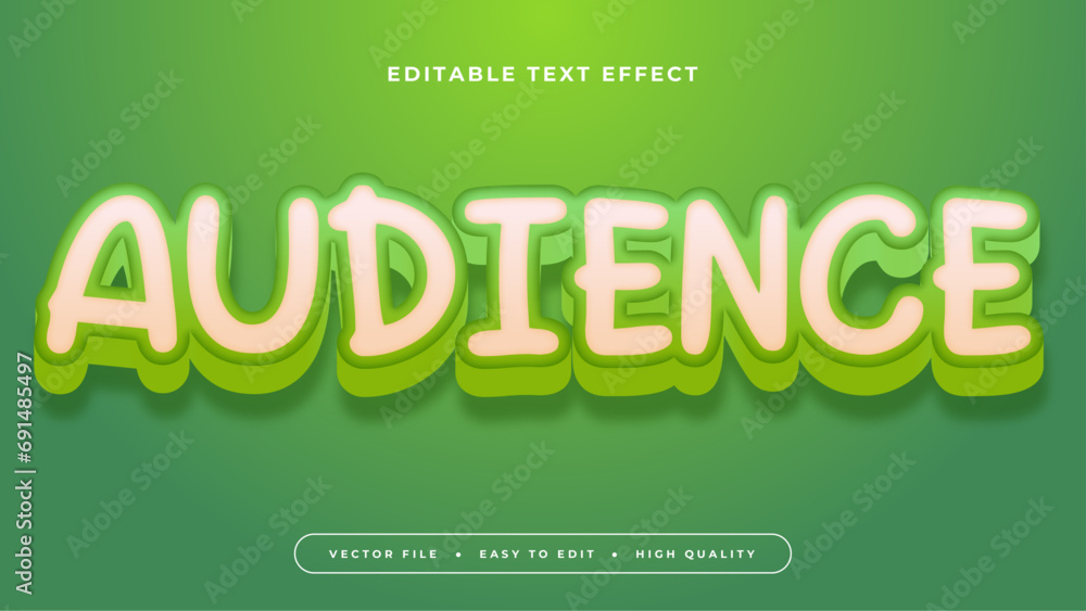 White and green audience 3d editable text effect - font style White and green audience 3d editable text effect - font style