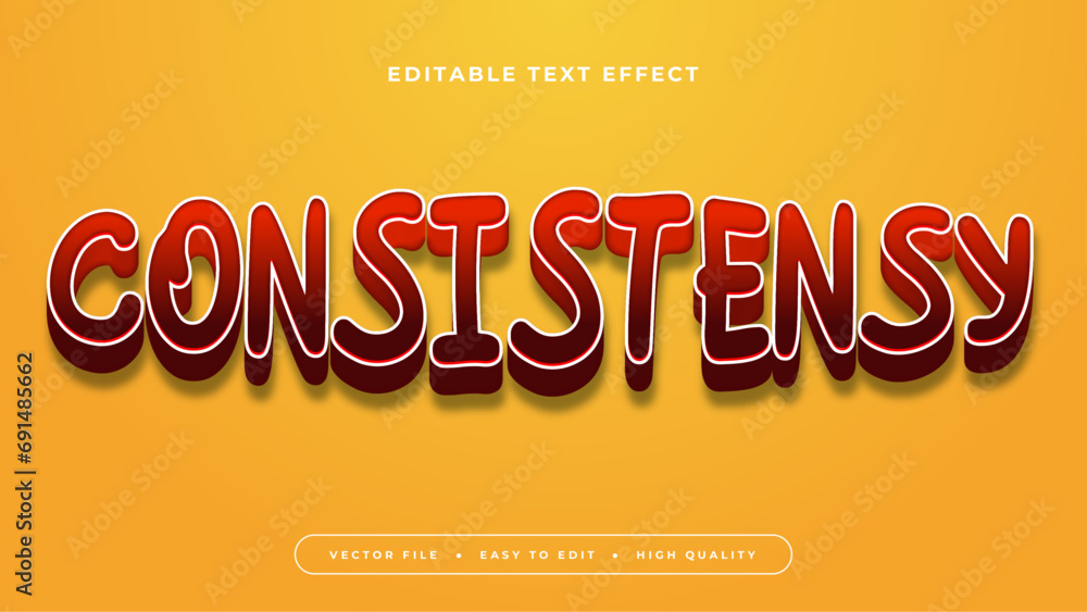 Red and yellow consistency 3d editable text effect - font style Red and yellow consistency 3d editable text effect - font style