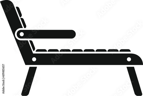 Wooden deck icon simple vector. Outdoor furniture. Parasol activity park