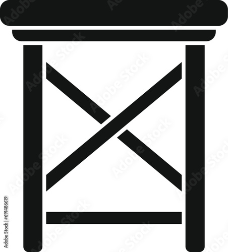 High wooden chair icon simple vector. Outdoor furniture. Plan wood swing