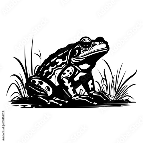Cute frog character vector illustration, Generative AI.