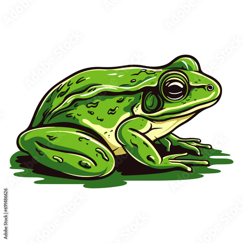 Wallpaper Mural Cute frog character vector illustration, Generative AI. Torontodigital.ca