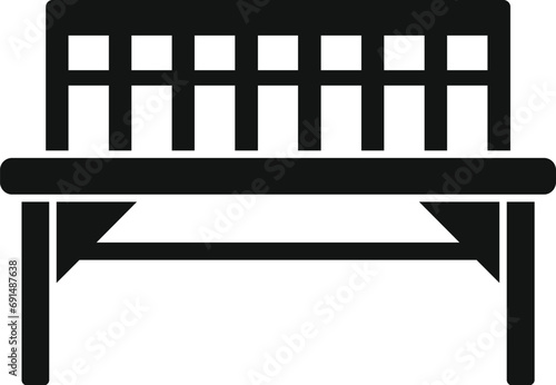 Outdoor garden bench icon simple vector. Wooden furniture. Lounge picnic