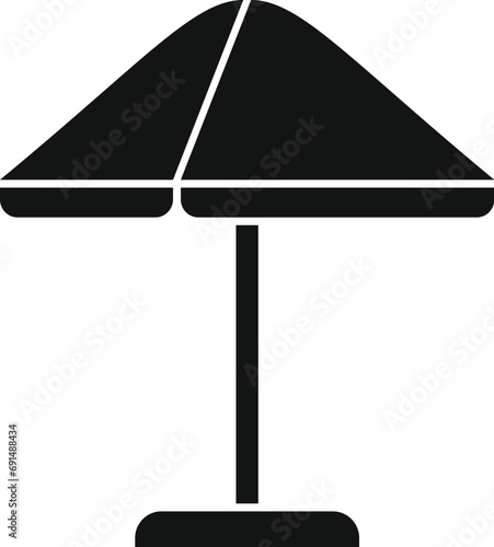 Outdoor home parasol icon simple vector. Yard furniture. Wooden activity settee