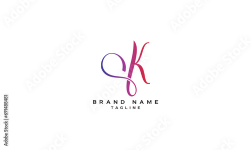 SK, KS, Abstract initial monogram letter alphabet logo design