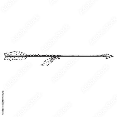 arrow feather handdrawn illustration