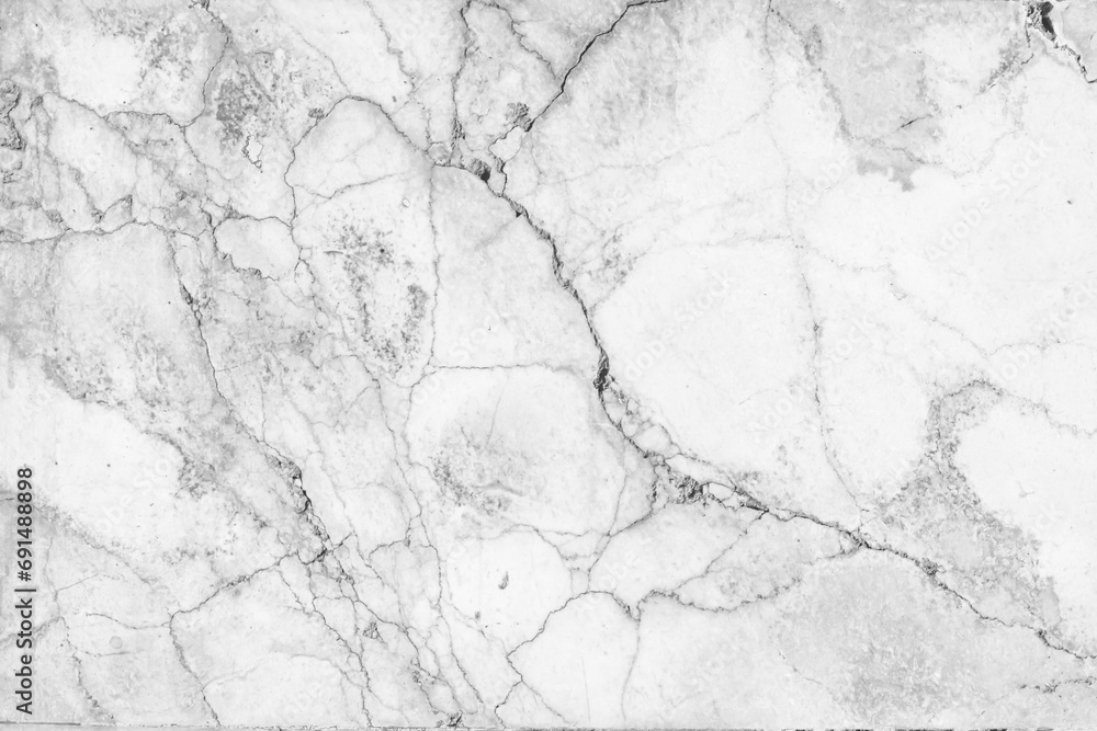 White marble pattern. Gray mineral texture. Geology flat background. Natural stone rock structure. Crack lines texture. Bright marbling effect. Granite background. - obrazy, fototapety, plakaty 