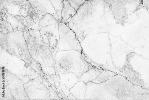 White marble pattern. Gray mineral texture. Geology flat background. Natural stone rock structure. Crack lines texture. Bright marbling effect. Granite background. photo