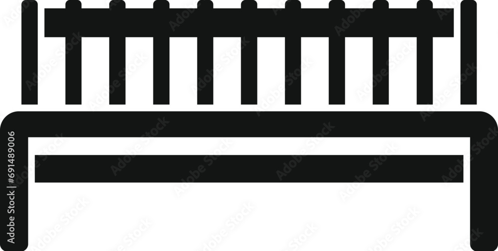 Wooden garden bench icon simple vector. Park architecture. Patio veranda Wooden garden bench icon simple vector. Park architecture. Patio veranda