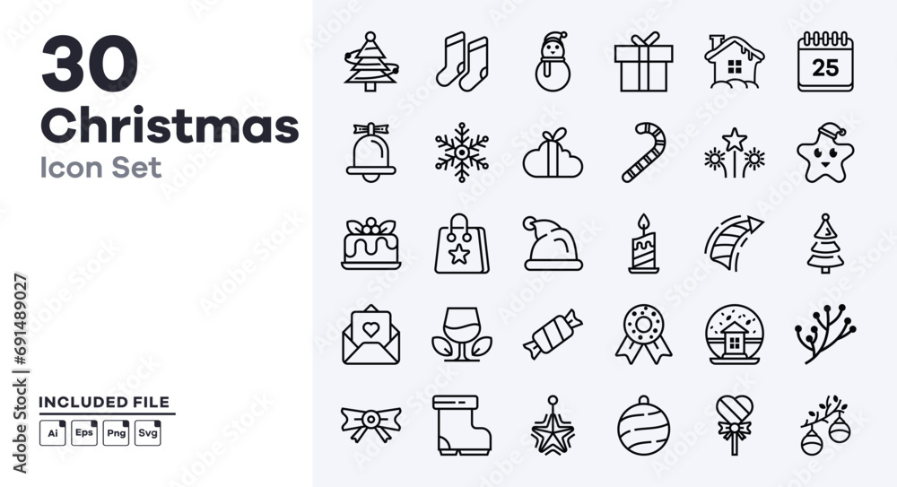 30 Christmas Vector Icons