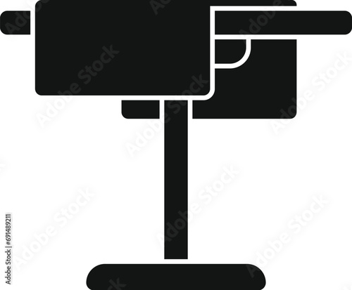 Picnic wooden table icon simple vector. Project parasol. Recliner grill