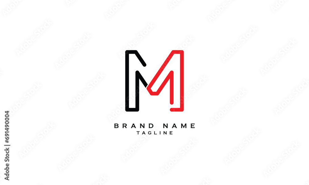 M1, 1M, Abstract initial monogram letter alphabet logo design M1, 1M, Abstract initial monogram letter alphabet logo design