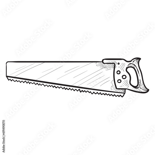 wood saws handdrawn illustration