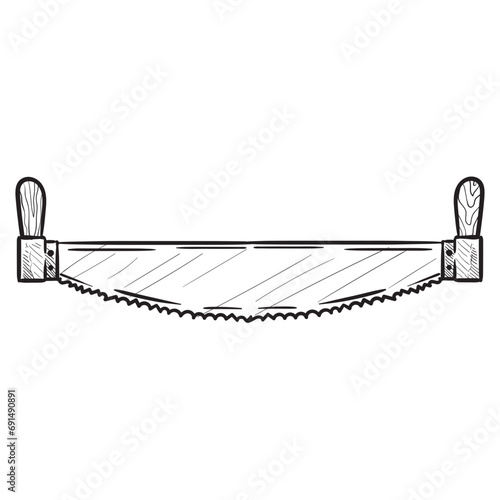 wood saws handdrawn illustration
