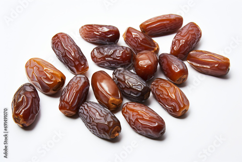 Photo of dried dates on a white background generative AI