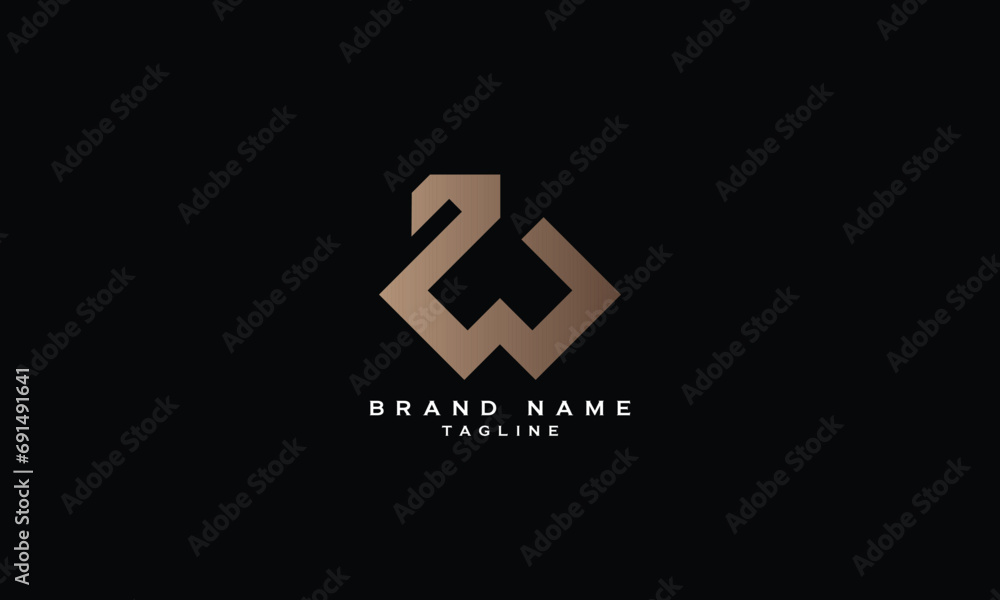 ZW, WZ, Abstract initial monogram letter alphabet logo design ZW, WZ, Abstract initial monogram letter alphabet logo design