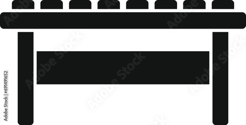 Bench furniture icon simple vector. Hammock parasol architect. Space home