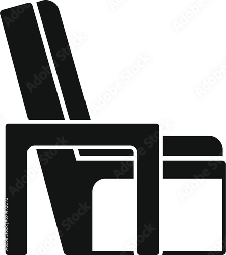 Dining recliner chair icon simple vector. Deck chair. Furniture patio