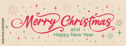 Email signature for Merry Christmas, happy holidays & Happy New Year with Merry Christmas in cursive, writing, text, vintage, clipart, vector for tags, sign, header, social media, banner, printable