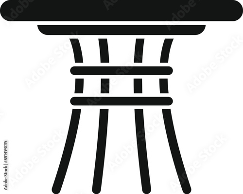 Round outdoor table icon simple vector. Park plan. Home garden patio