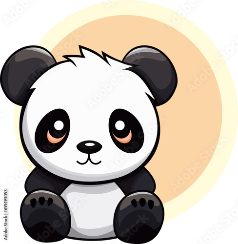 Fototapeta Naklejka Na Ścianę i Meble -  Cute little panda. Vector illustration