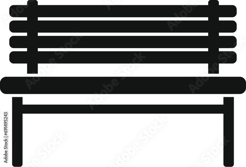 Bench park icon simple vector. Yard plan garden. Park deck