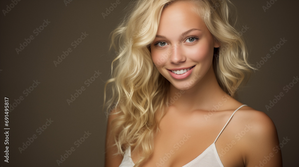 Beautiful emotional woman with natural make-up. AI generated. Beautiful emotional woman with natural make-up. AI generated.