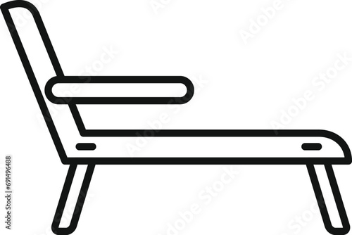 Wooden deck icon outline vector. Outdoor furniture. Parasol activity park