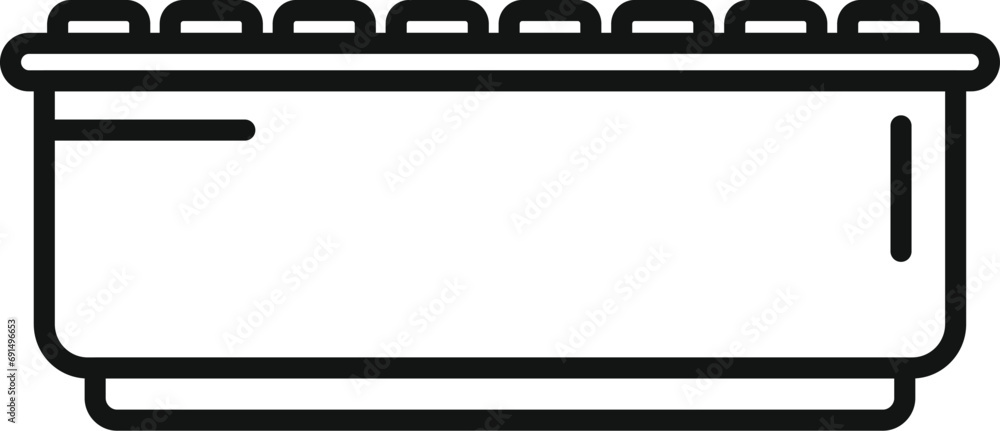 Park outdoor bench icon outline vector. Outdoor furniture. Wooden and metal material Park outdoor bench icon outline vector. Outdoor furniture. Wooden and metal material
