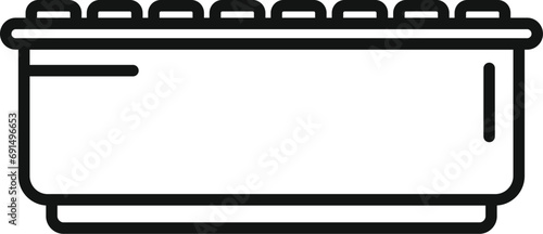Park outdoor bench icon outline vector. Outdoor furniture. Wooden and metal material