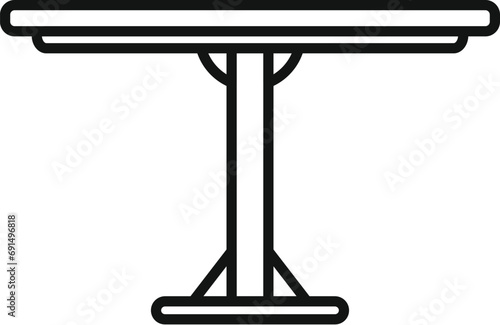Picnic wooden table icon outline vector. Beach hotel. Outdoor furniture