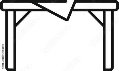 Wooden table icon outline vector. Park wood plan. Outdoor furniture