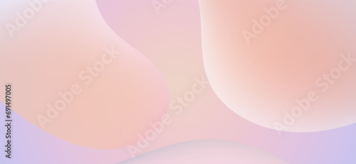 Gradient background with abstract volumetric shapes. Delicate blurred pattern with soft amoebic shapes. Poster with cloud figures in nude color