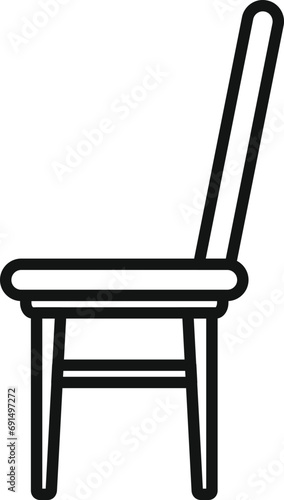 Outdoor chair icon outline vector. Picnic home furniture. Park parasol