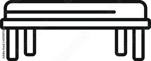Soft outdoor bench icon outline vector. View top interior. Outdoor home furniture