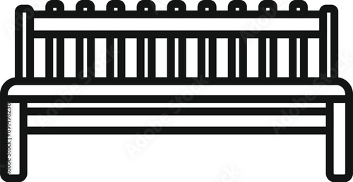 Wooden garden bench icon outline vector. Park architecture. Patio veranda