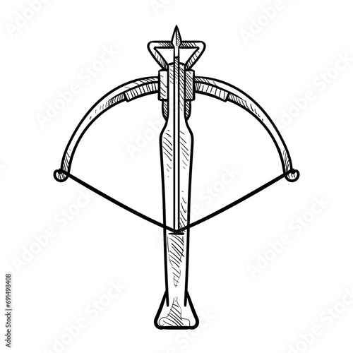 crossbow handdrawn illustration