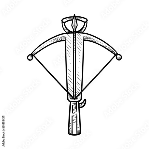 crossbow handdrawn illustration